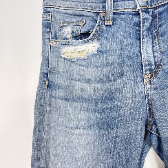 Rag & Bone Womens 27 Blue Skinny Leg with Raw Angled Fray Hem in Commodore Wash - Picture 6 of 13
